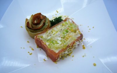 Pastel de Navidad con salmón