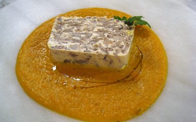 Pastel de setas y gambas