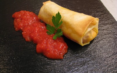 Pasteles crujientes de salmón