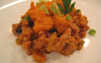 Picadillo de cerdo con verduras