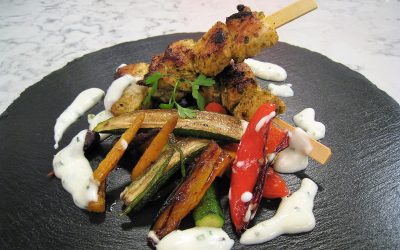 Pinchito de pavo con verduritas