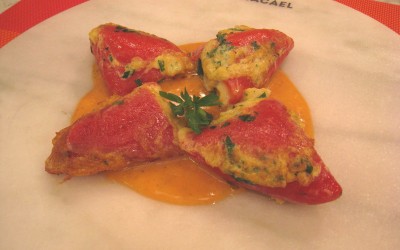 Piquillos rellenos de bacalao