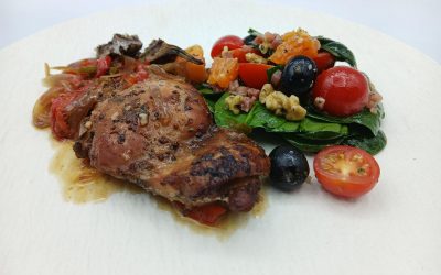 Pollo al horno con verduras