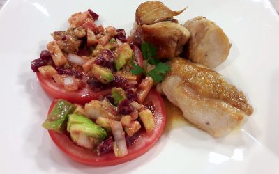 Pollo al vino blanco con aliño