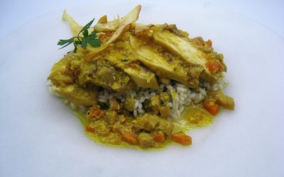 Pollo en salsa de naranja