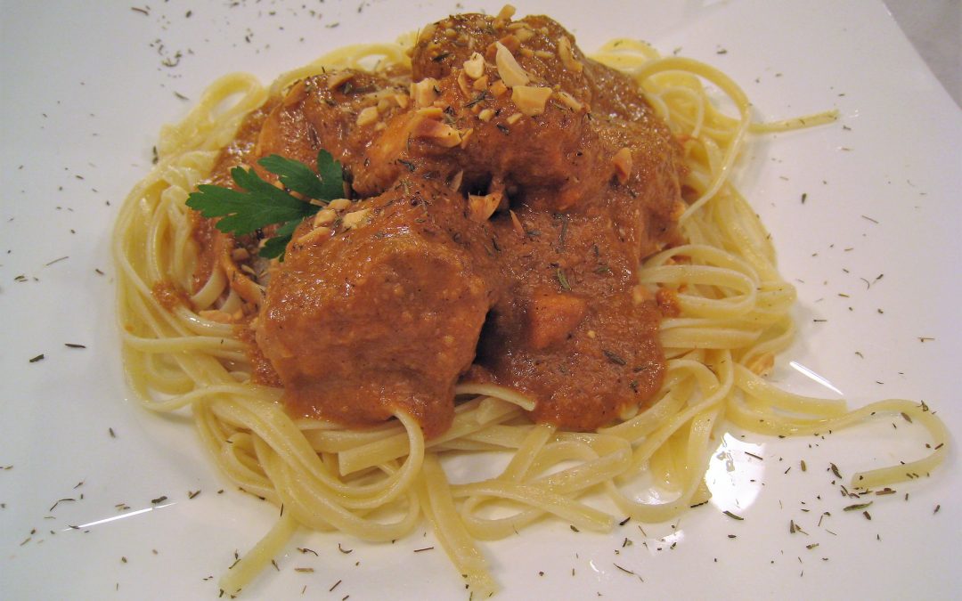 Pollo guisado al chocolate