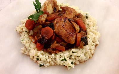 Pollo guisado con verduras