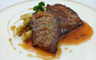 Presa ibérica con salsa agridulce