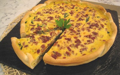 Quiche de verduras con jamón