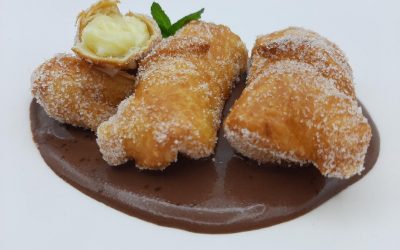 Rollitos fritos de crema