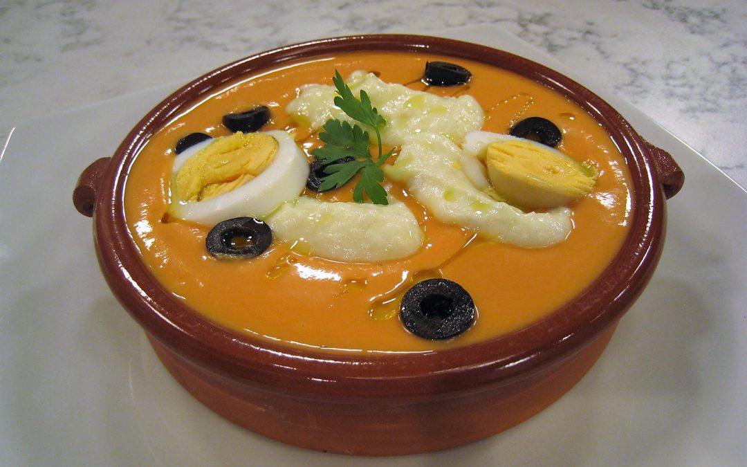 Salmorejo de naranja con Bacalao