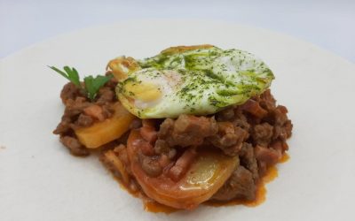 Sartenada de carne, papas y huevo