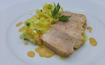 Solomillo en salsa de almendras