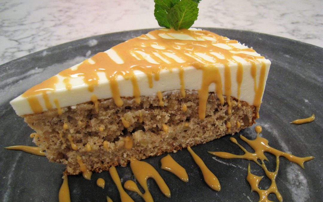 Tarta de queso y plátano