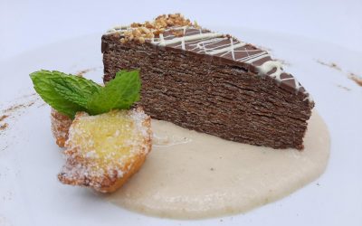 Tarta de obleas con chocolate