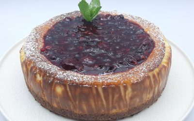 Tarta de queso con frutos rojos