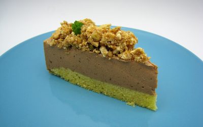 Tarta fría de chocolate y plátano