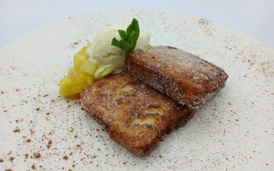 Torrijas de natillas y canela
