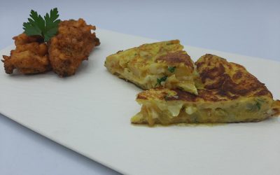 Tortilla de coliflor con queso