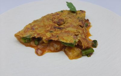 Tortilla de espárragos con jamón