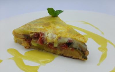 Tortilla rellena de jamón