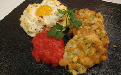 Tortitas de verduras con huevo
