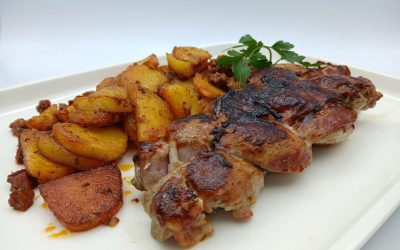 Trenza asada de solomillo y bacon