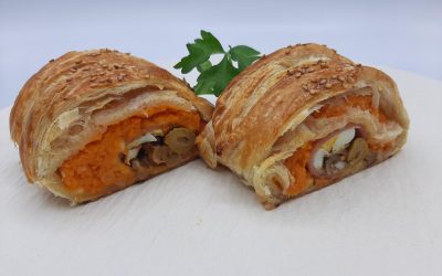 Trenzado navideño de hojaldre