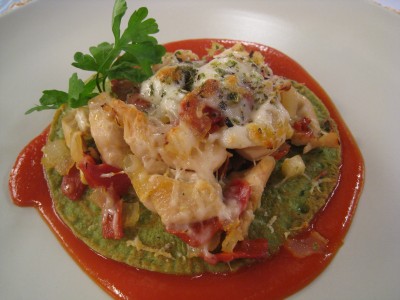 Tortitas de calabacín con pollo