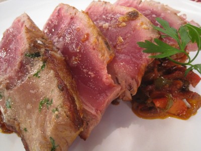 Atún de almadraba con verduras