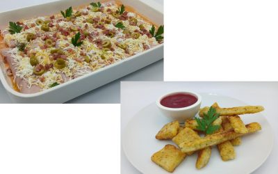 Canelones de ensalada de bacalao