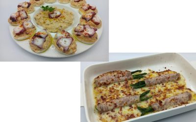 Huevos rellenos de  pulpo