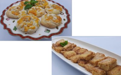 Leche frita de turrón