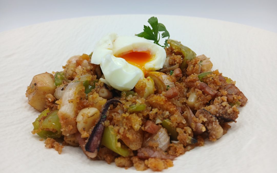 Migas con gambones
