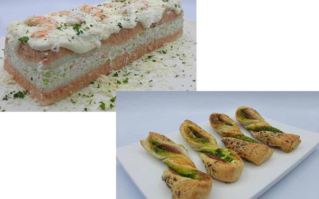 Pastel navideño de langostinos