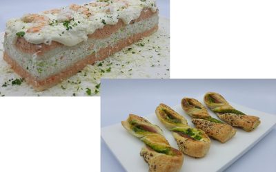 Pastel navideño de langostinos