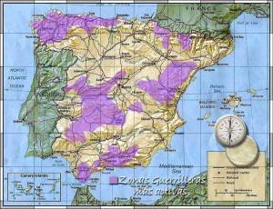 Mapa del maquis en España.