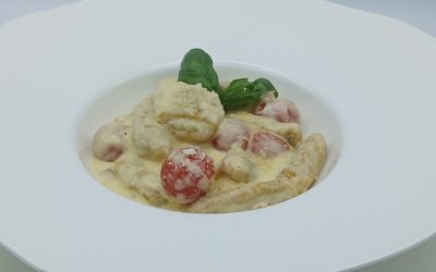 Ñoquis de calabaza a la carbonara